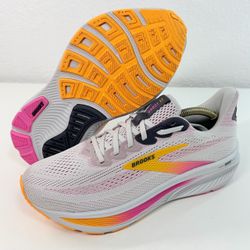 Brooks Ghost 17 Shoe Women's 9.5 EE Wide Oyster Apricot Pink Running Gym Sneaker