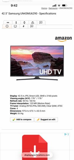 Samsung  smart tv 43” with 4k Amazon stick