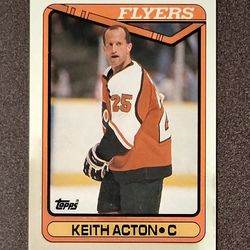 1990 Topps Keith Acton Philadelphia Flyers #355 Hockey Card Vintage Collectible NHL