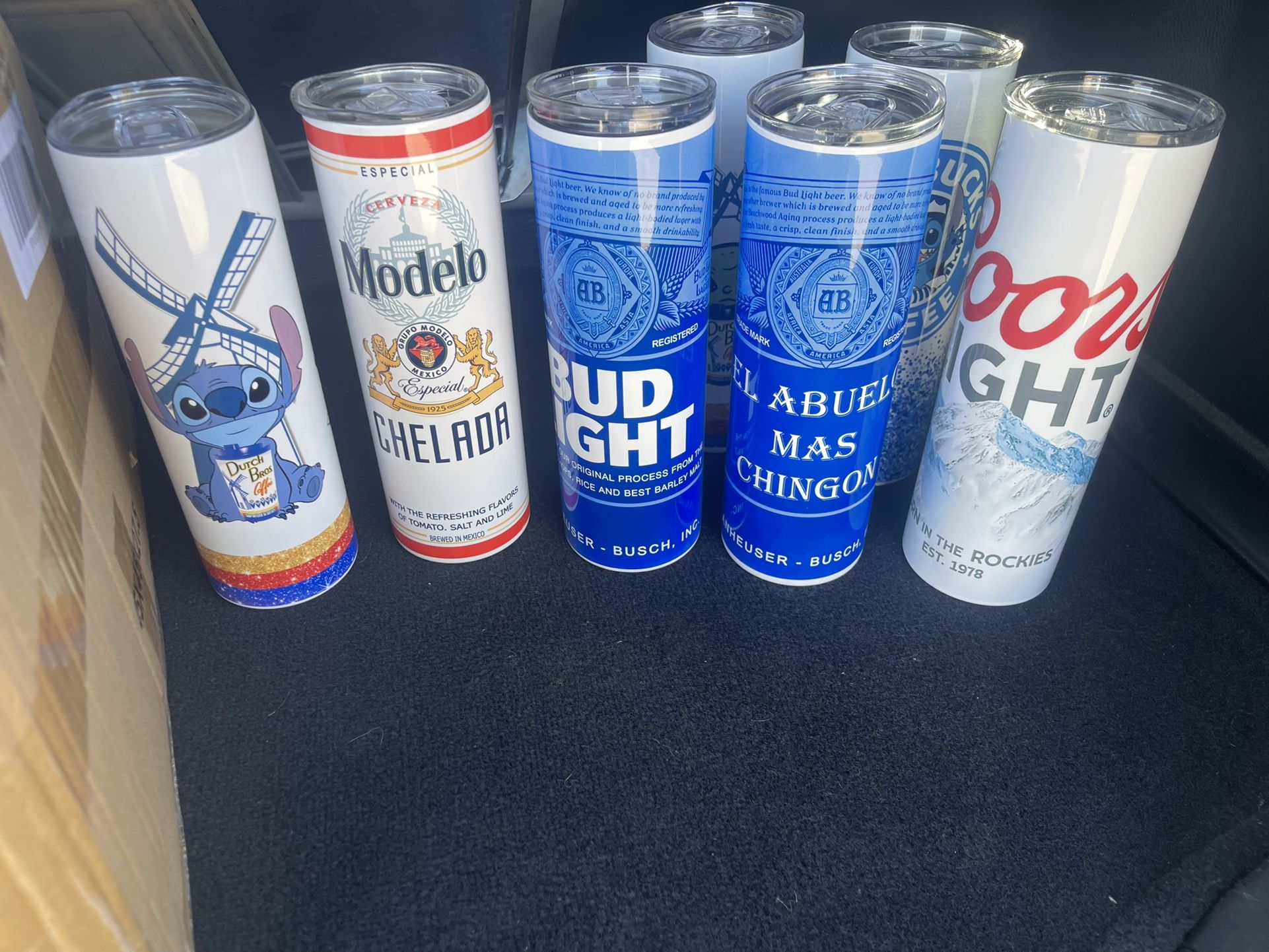 Tumblers 30oz $25 Each Bud light Coors Light Modelo Corona Ultra And More