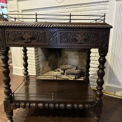 Vintage Carved Oack Console Table