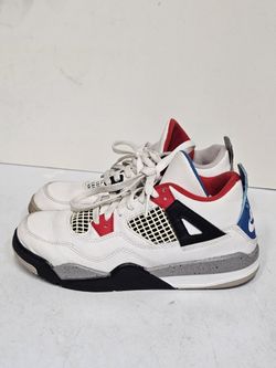 Size 2Y - Nike Air Jordan 4 Retro What The White Cement Fire Red Blue BQ7669-146