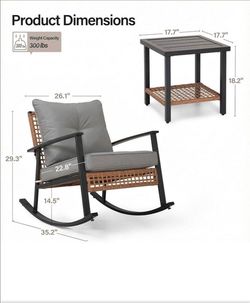 One recliner chair and table set