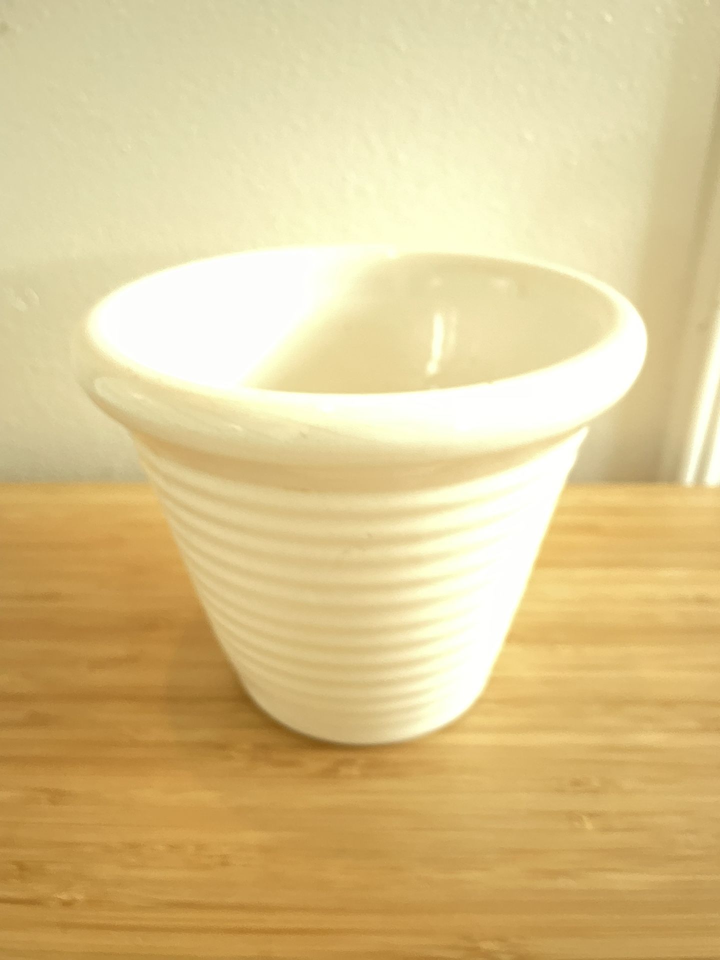 Stylish Ribbed Glazed PLANTER (6”Wx6”H) [PH]