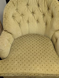 Beige Oversized Tufted Accent Chair