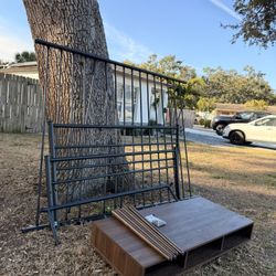 FREE Metal Bed frame And Mid Century Desk 