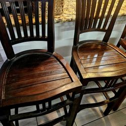 Solid Wood Bar Stools (4)