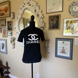 Chanel black-and-white fragrance launch T-shirt