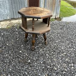 Octagonal Solid Wood End Table