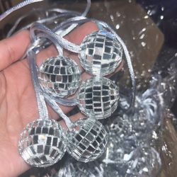 Silver Disco Ball Necklaces