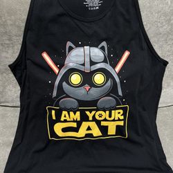 Cat Wars Funny Sci-Fi Mens Vest Tank Top Star Wars Movie Size 2XL