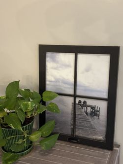 Decorative Black Wood Picture Frame with Lightly Distressed Edging