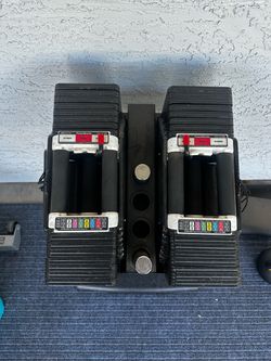 PowerBlocks 90lb Adjustable Dumbbells with Stand