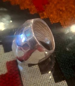 Silver Tone Wide Band Ring
