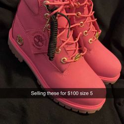 Pink Timberlands 5