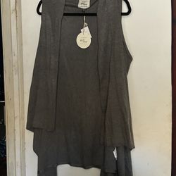 Women Sleeveless Draped Cardigan 
