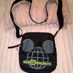 Disney Parks Nylon Messenger Bag Black Shoulder Adjustable Crossbody Bag