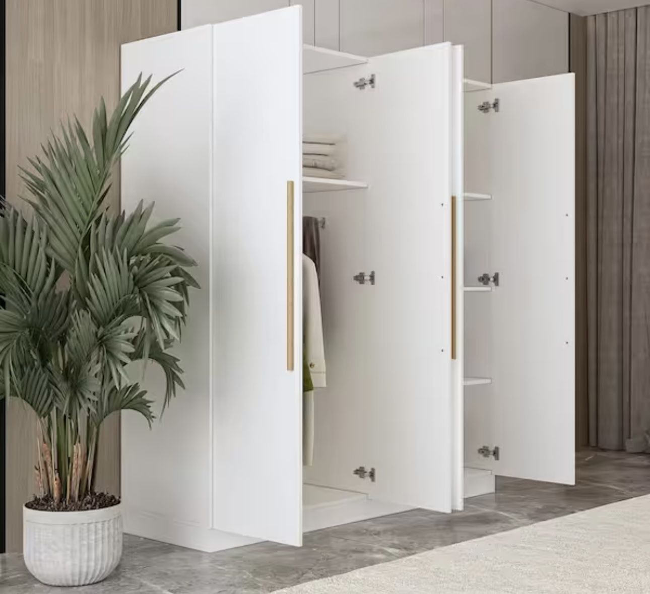 White 4-door wardrobe / Armario blanco de 4 puertas