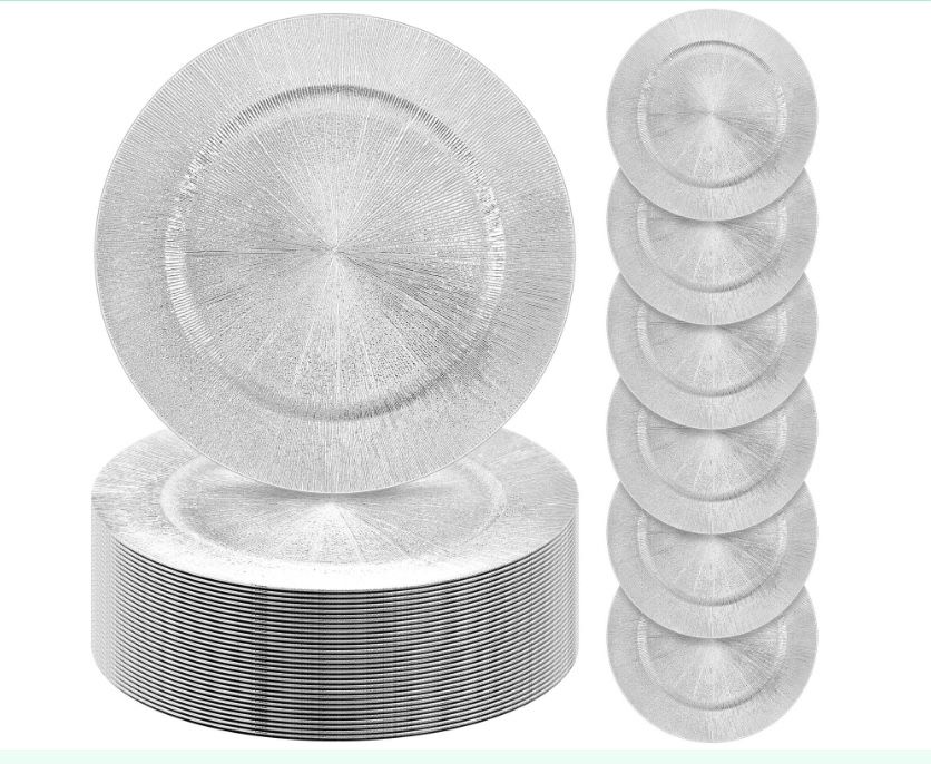 50 Silver Charger Plates