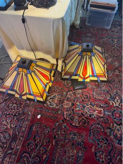 STAINED GLASS TIFFANY-TYPE LAMPS