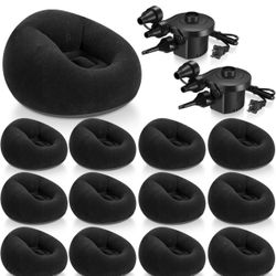 Realspring 6 9 12 Pcs Inflatable Bean Bag Chairs for Adults with Electric Air Pump, Blow up Couch Folding Portable Inflatable Couch Lazy Sofa for Outd