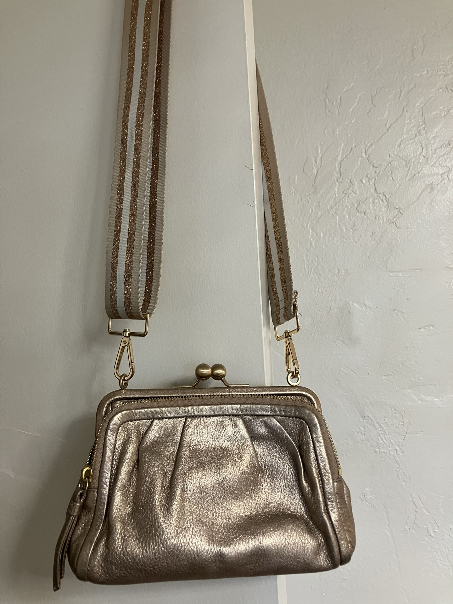 Authentic COACH metallic gold leather Purse AND WALLET
