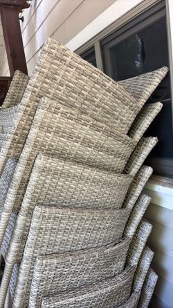 Pier One Wicker dining Chairs - set of 8.