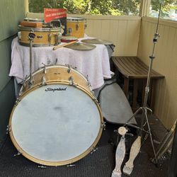 1954-57 Slingerland GENE KRUPA Knotty Pine Finish ENSEMBLE 7-N Drum Set