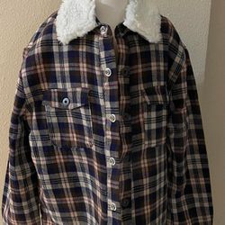 Hudson Sherpa Lined Plaid Lumber Boys Shirt