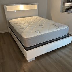 Queen size bed frame with mattress