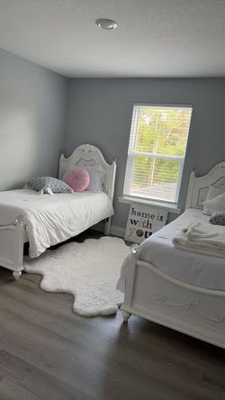 Twin size bed frame with mattress