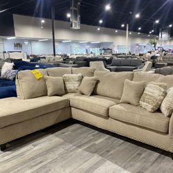 Beige Two Piece Sectional ! $99 down!  
