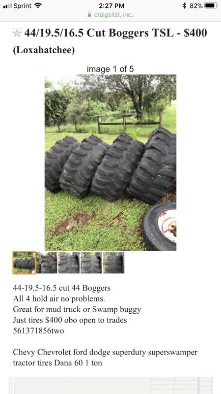44 Boggers Mud tires 44-19.5-16.5