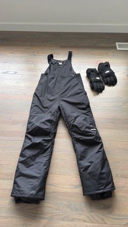 Black Snow Bib Pants & Gloves