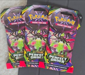 Pokemon ME3 Mega Evolution Perfect Order Sleeved Booster Pack | Mega Zygarde(Lot of 3)
