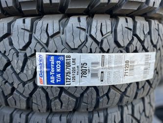 BFGOODRICH ALL TERRAIN T/A KO3 LT275/70R18 TIRES FOR SALE!!!!!!