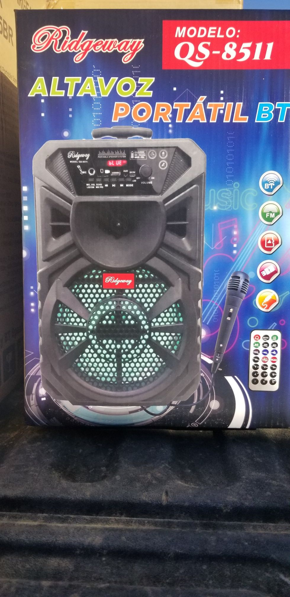 8 Inch New Bluetooth Speaker SD Card, Slot USB Port, FM Radio, Microphone Included For Karaoke ( Bosina ) Bz3