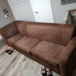 Brown Suede Couch From Nebraska Furniture