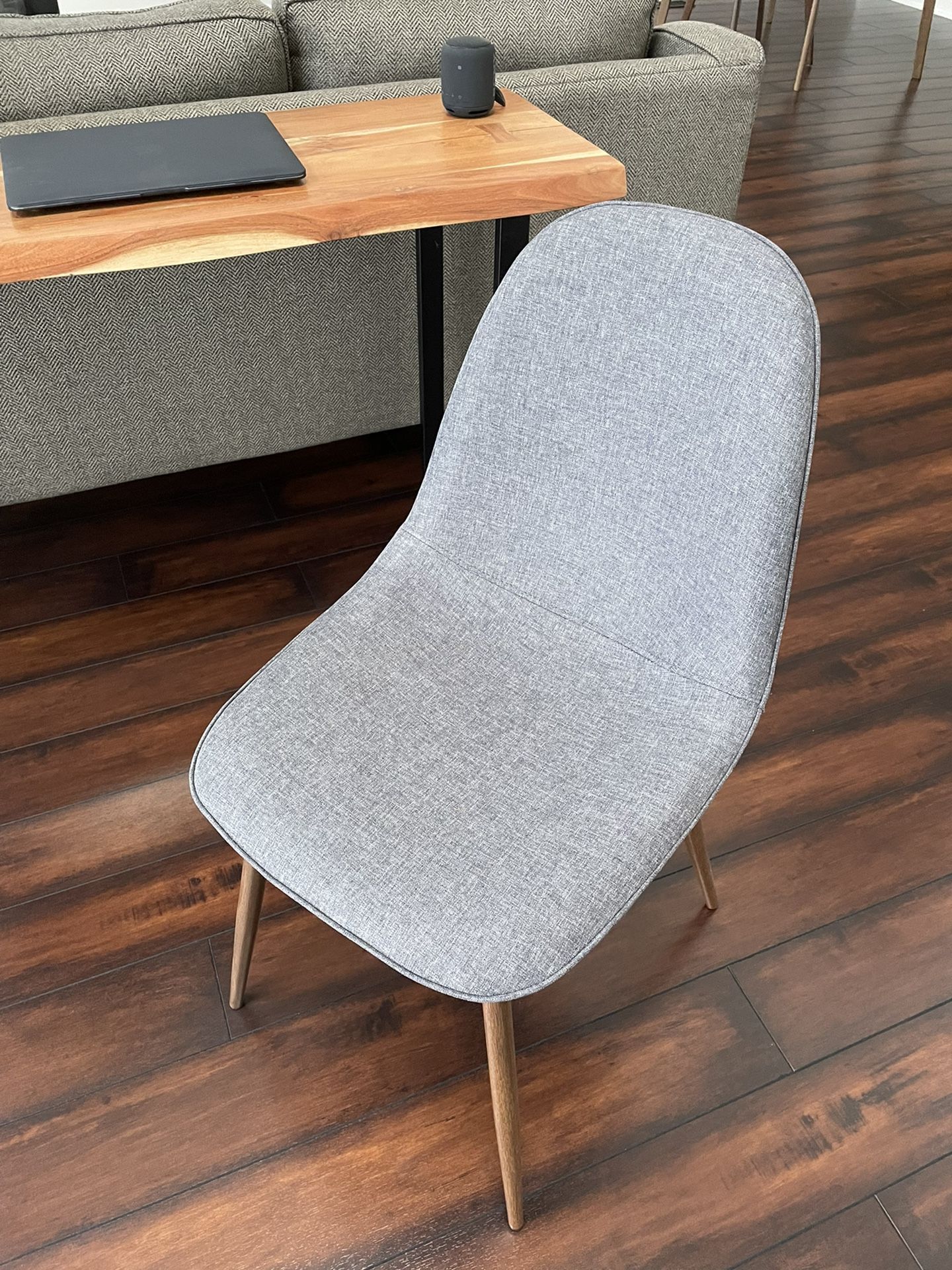 Mid Century Dining/Desk Chair, Dark Gray/walnut