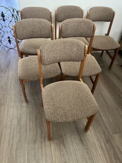 6 Mid Century Teak Dining Chairs by Benny Linden