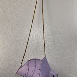Purple Dinosaur Handbag Crossbody Bag Purse Gold Stud Triceratops Women’s 6x12”