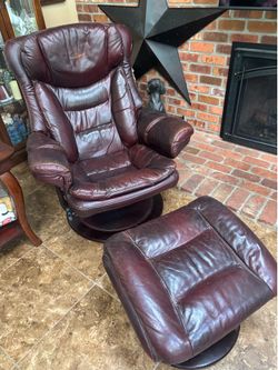Full Leather Stressless Recliners with ottoman