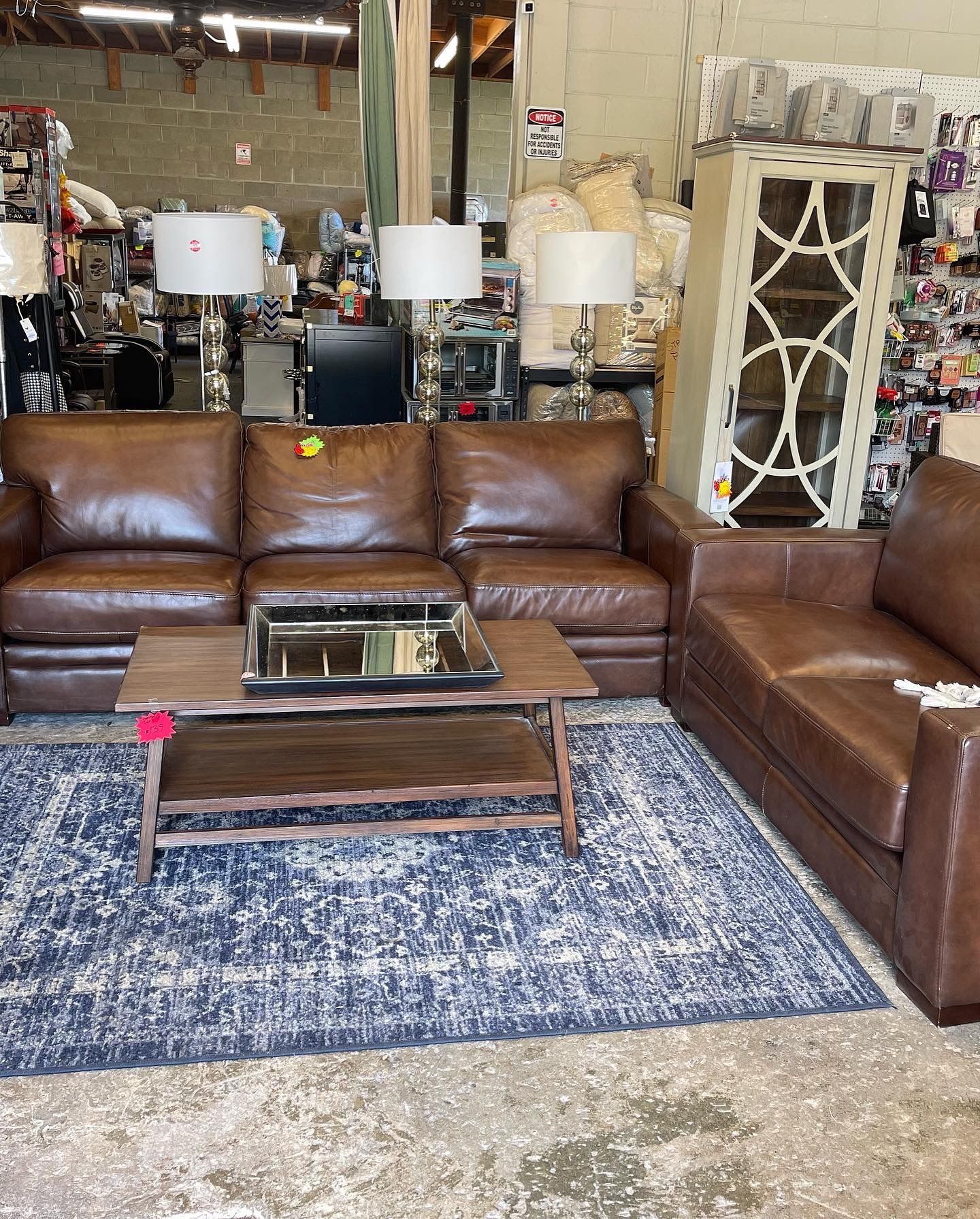 Brown Leather Sofa & Loveseat $1400 Will Sell Separate