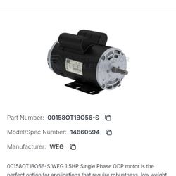 1.5 115/208-230 v60hz motor