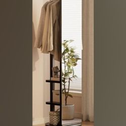 Mirror Coat Rack Solid Wood Floor Mirror 66"x12" Full Length Mirror with Stand Long Mirrors