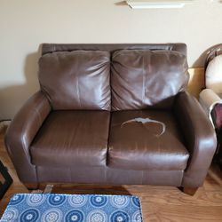 Love Seat Couch With Rip On One Of The Seat Cushion 