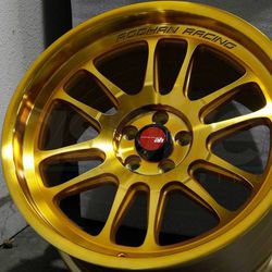 18” new gold 5x100 rims tires set