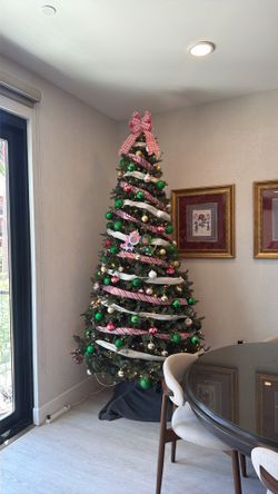 Fully decorated 9 foot Home Depot Christmas tree