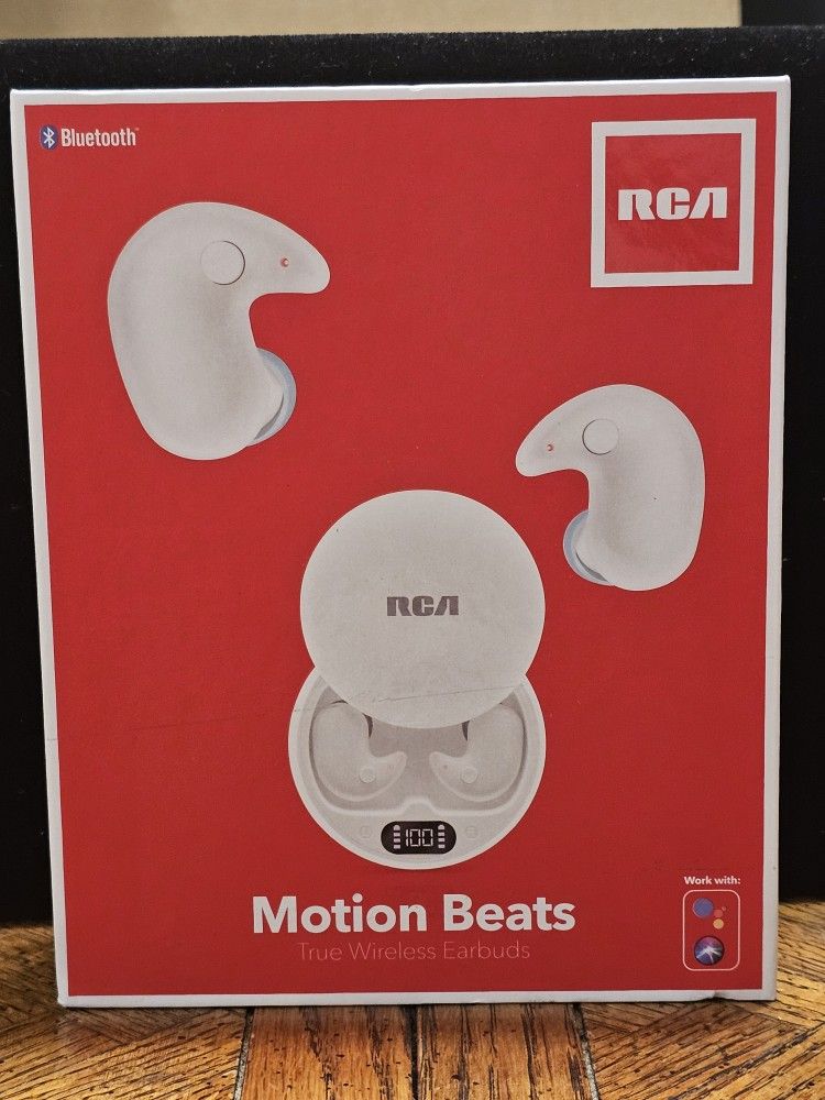RCA Motion Beats True Wireless Bluetooth Earbuds - White