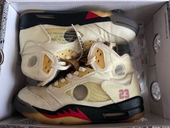 Off-White × Nike Air Jordan 5 "Sail" Size 8M